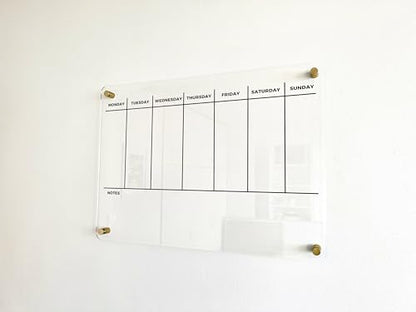 WEEKLY PLANNER Acrylic Wall Personalized Calendar 2026 Personalized Dry Erase Board Wall Calendar Weekly Calendar Housewarming Gift