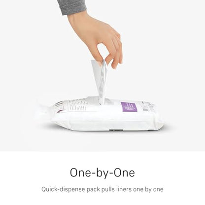simplehuman Code M 100 Count Custom Fit Liners, Drawstring Kitchen Trash Bags, One-by-One Mess-Free Dispense, Extra Thick & Double Seamed, 50% PCR Plastic, 40-45 Liter / 11-12 Gallon, White - size: 100 Count (Pack of 1)