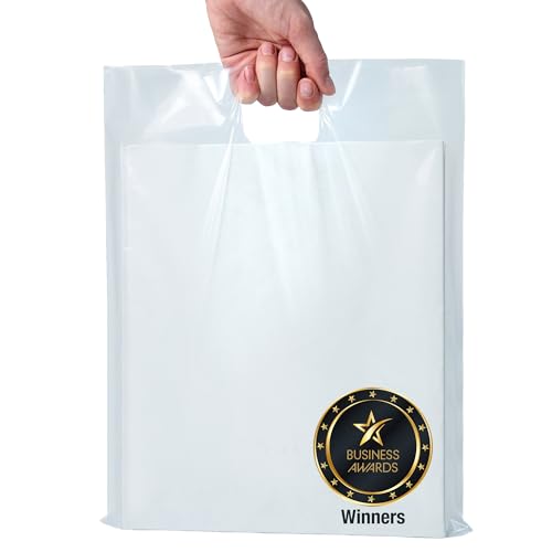 Choice Marts 100 Clear Plastic Bags With Handles 12x15 Merchandise Bags - color: Clear