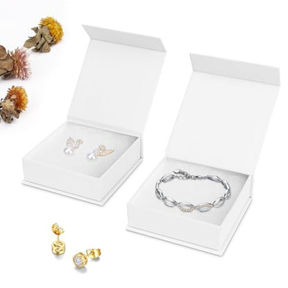 Jewelry Gift Boxes, 20 Pack 3.5x3.5x1.18 inch Small Jewelry Boxes, Small Gift Box for Necklaces Bracelet Earring Ring Gift packaging(White) - color: White
