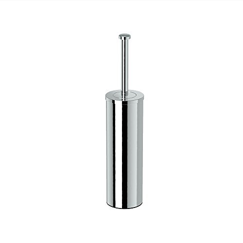 Gatco 1481 Latitude II Slender Toilet Brush Holder, Freestanding Bathroom Toilet Brush Set, Chrome - color: Chrome, size: 15"H, style: Latitude II