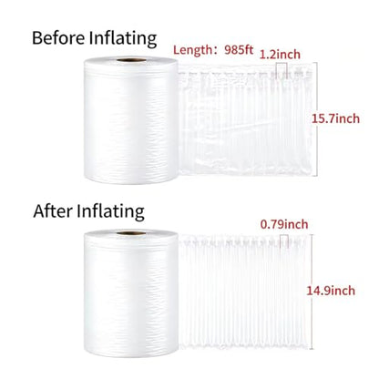 Inflatable Column Bubble Wrap 15.7 Inch x 985 FT, Bubble Wrap for Packing