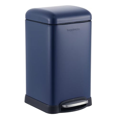 happimess Betty Retro Mini 3.2 Gal Step Trash Can, Denim Blue - color: Denim Blue
