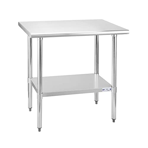 Hally Stainless Steel Table for Prep & Work 24 x 36 Inches NSF Commercial - color: Table, size: 24''x36''