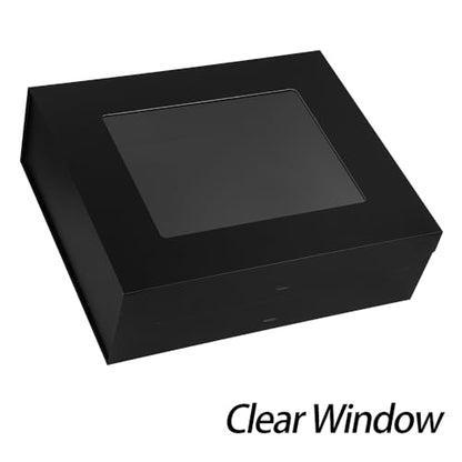 3 Pcs Extra Large Black Gift Box for Presents with Ribbon 19x16x6 Inches Clear Gift Box with Window Magnetic Closure Gift Boxes with Lids - color: Black-19x16x6 Inches (Pack of 3)