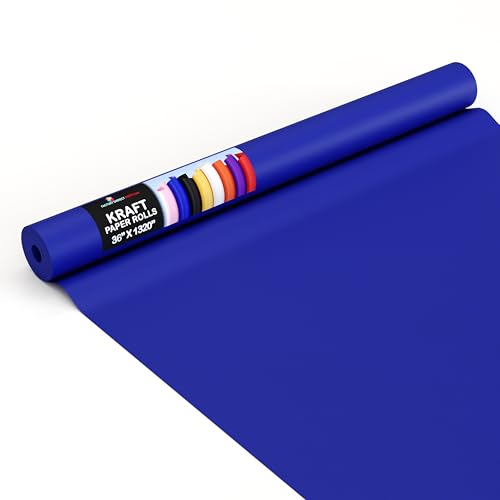 Crown Display Dark Blue Kraft Paper Roll - 36" X 1320" (110' Ft) - Perfect for Shipping & Packing - Craft Paper Roll - color: Dark Blue, size: 36" x 1320"