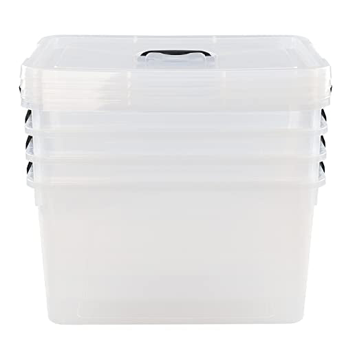 18 Quart Clear Plastic Storage Boxes, 4-Pack Storage Totes with Lids - size: 18 Quarts
