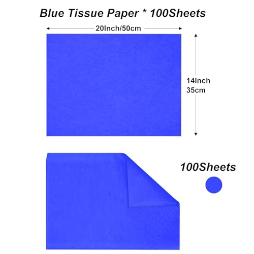 Jkopsnr 100 Sheets Blue Tissue Paper 20x14 Inches - color: Blue, size: 14x20