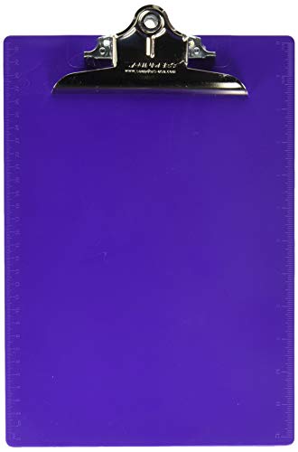 Saunders 21606 Recycled Plastic Clipboard w/Ruler Edge, 1" Clip Cap, 8 1/2 x 12 Sheets, Purple - color: Purple, size: Pack of 1