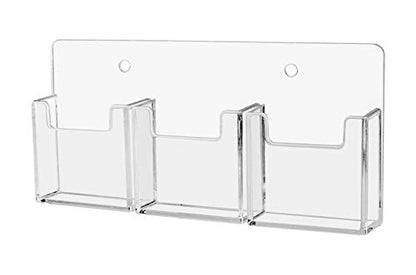 Marketing Holders 2 Pack Wall Business Card Holder with Hanging Hardware for 2" x 3.5" Vertical Gift Cards Clear Acrylic 3 Slot Display for Retail Stores and Tradeshows and Expos - size: Vertical Wall Triple