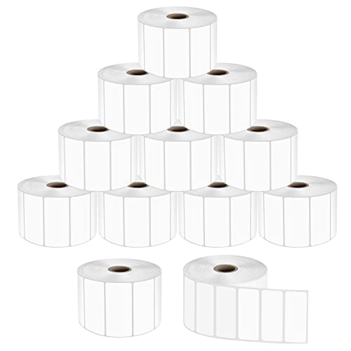 9527 Product 2" x 1" Sticker Labels, 12,000 Direct Thermal Labels, 12 Rolls - size: 2" x 1" | 12000 Labels