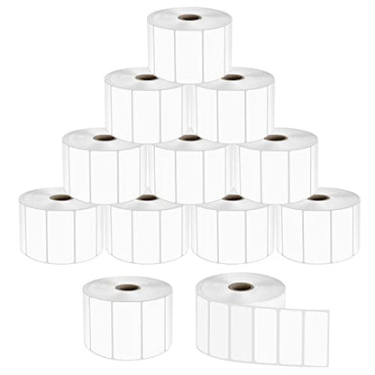 9527 Product 2" x 1" Sticker Labels, 12,000 Direct Thermal Labels, 12 Rolls - size: 2" x 1" | 12000 Labels