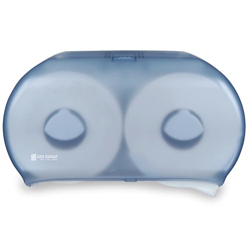 San Jamar R4000TBL Arctic Blue Classic Twin Jumbo Roll Toilet Tissue Dispenser - color: Arctic Blue, style: Classic