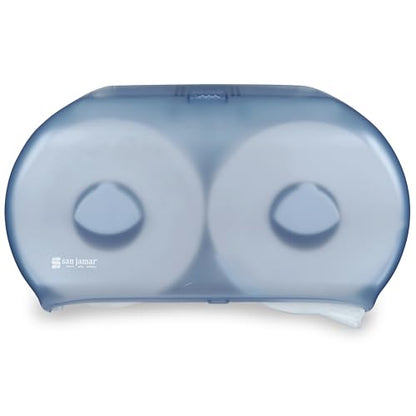San Jamar R4000TBL Arctic Blue Classic Twin Jumbo Roll Toilet Tissue Dispenser - color: Arctic Blue, style: Classic