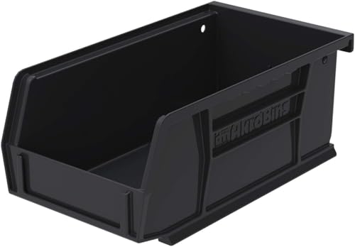 Akro-Mils 30220 AkroBins Plastic Storage Bins, 7"x4"x3", Black, 24-Pack - color: Black