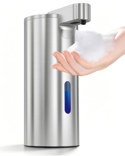 Fantictas Touchless Foaming Soap Dispenser, 11.5 oz Stainless Steel Pump - color: Stainless Steel, style: Foam
