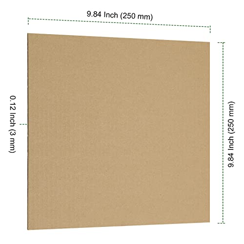 PINGEUI 50 PCS 10 x 10 Inches Corrugated Cardboard Sheets, 1/8" Thick Brown Kraft Cardboard Sheets, Corrugated Cardboard for Packing, Mailing, Crafts - size: 50 PCS 10 x 10 Inch