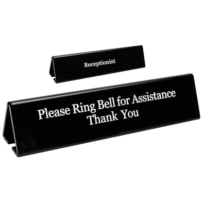 UCEC NO Receptionist Desk Sign, Office Sign Please Ring Bell - size: 1 Pack
