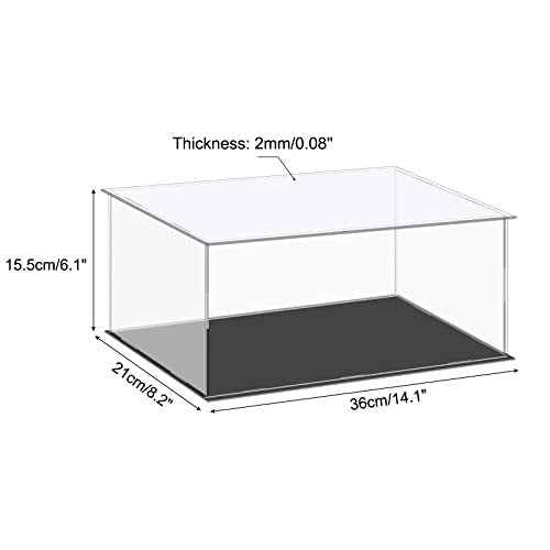 MECCANIXITY Acrylic Display Case Plastic Box Cube Storage Box Clear Small Assemble Dustproof Showcase 14.1x8.2x6.1 Inch for Collectibles Items - size: 14.1x8.2x6.1 Inch