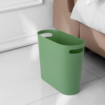rejomiik Small Bathroom Trash Can, 3.5 Gallon Slim Garbage Can, Green - color: Green, size: 1 pack