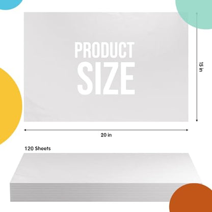 Crown Display White Tissue Paper for Gift Bags 15"X20" 120 Sheets - size: 120 Sheets (15 x 20 inches)