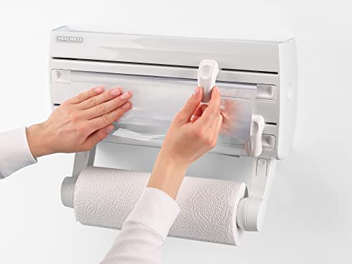 Parat F2 Wall Mounted Kitchen Roll Holder, White Cling Film & Paper Towels - color: White