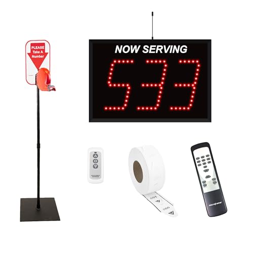 3-Digit Wireless Take A Number System with Floor Dispenser