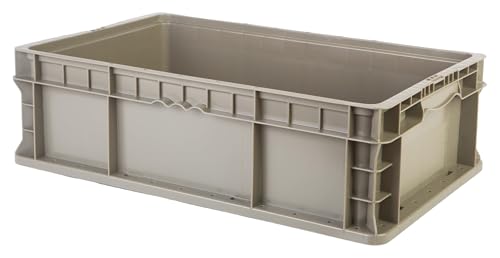 Hudson Exchange 24 x 15 x 7.5" Straight Wall Handled Storage Container Tote, Gray/Brown - color: Gray/Brown, size: 1 Pack