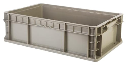 Hudson Exchange 24 x 15 x 7.5" Straight Wall Handled Storage Container Tote, Gray/Brown - color: Gray/Brown, size: 1 Pack