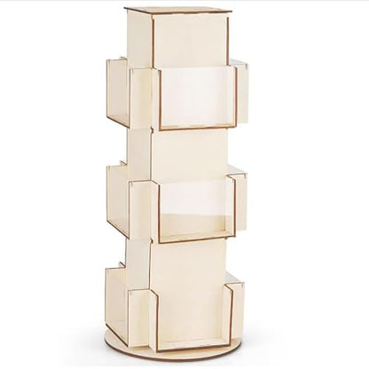 Natheeph 3 Tier Greeting Card Display Stand, Rotating Display Rack for Show - color: Wood