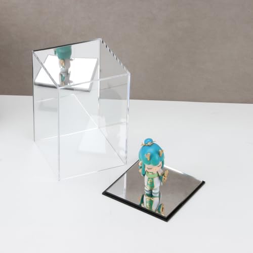 Clear Acrylic Display Case with Mirrored Back and Base, 4x4x6Inch - size: 4x4x6Inch