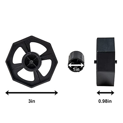 Desktop Tape Dispenser Adhesive Roll Holder (Fits 1" & 3" Core) with Weighted Nonskid Base (2P-Black) - color: 2p-black