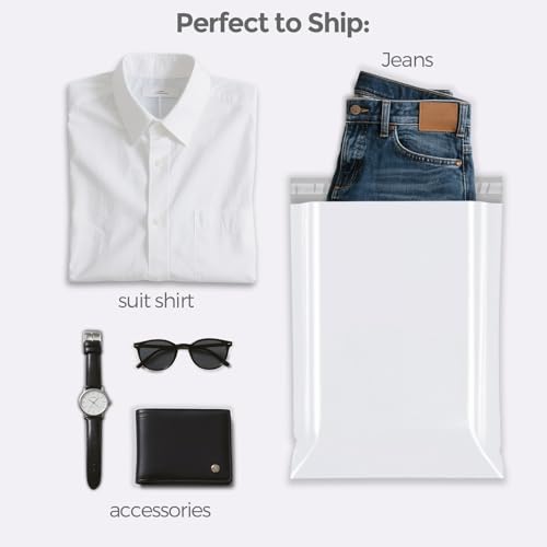 Fuxury Poly Mailers 10x13" 500pcs, Shipping Bags Bulk for Clothes,White - color: White, size: 10x13" 500pcs