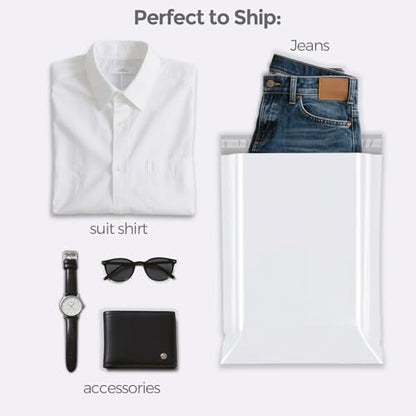 Fuxury Poly Mailers 10x13" 500pcs, Shipping Bags Bulk for Clothes,White - color: White, size: 10x13" 500pcs