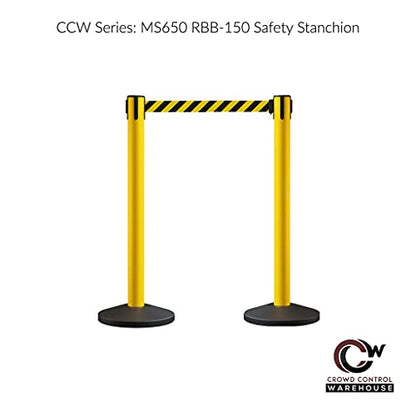 Crowd Control Warehouse RBB-150 Retractable Belt Barrier Stanchions, 2 Pack