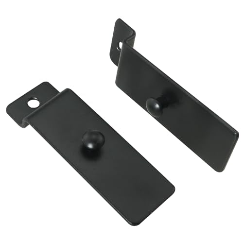 6PCS Nail Free Metal Slot Board Hooks Commercial Panel Wall Hanging Traceless Display Shelf Hooks for Picture Frames Art Centers Panel Displays Recessed Picture Display Hooks Black