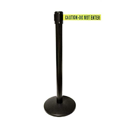 40" HT Retractable Belt Queue Safety Stanchions Barrier Combo Set (6 Posts Caution Belt+SFrame+WBracket) - color: 6 Posts Caution Belt+sframe+wbracket