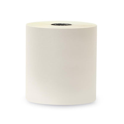 (30 Rolls + 3 Ribbons) 2 Ply Carbonless Rolls 3" X 95 Feet White/Yellow Receipt Paper POS Cash Register White/Canary With 3 Pcs of ERC 30/34/38 Ribbons - 30 Two Ply Rolls Fits SP2000 UP389 TMU 220