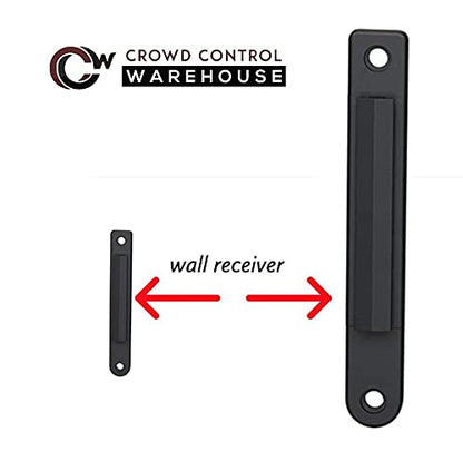 Crowd Control Warehouse WMB-220 Wall Mount Retractable Belt Barrier, 15 Ft - color: Black and Yellow Belt with Yellow ABS Case, size: 15 foot belt
