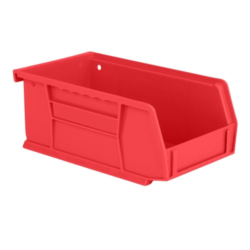 HE HUDSON EXCHANGE 7.5" x 4" x 3" (12 Pack) Plastic Stackable Storage Bin, Red - color: Red, size: 12 Pack