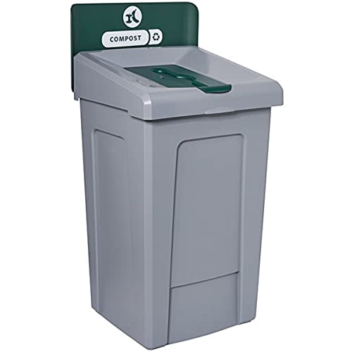 Compost Bin, 33 Gallon Compost Recycling Station with Lid, Recycle Bin, Exterior Trash Can, Recycling Station Kit, Heavy Duty Premium Plastic, Perfect for Kitchen, Office, Garden, Garage, Number 02 - size: Compost