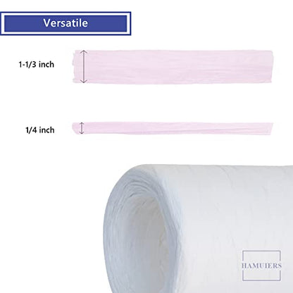 Raffia Twine for Gift Wrapping & Packing, Craft Ribbon - 1/4'' Wide, 109 Yards, White - color: White, size: 109 Yards