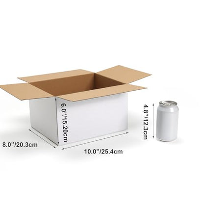 CRUGLA 10x8x6 Shipping Boxes 25 Pack, White Packing Mailing Boxes - size: 10x8x6 Inch 25 Pack