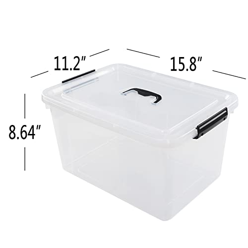 18 Quart Clear Plastic Storage Boxes, 4-Pack Storage Totes with Lids - size: 18 Quarts