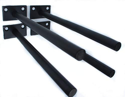 4 Pcs 8" Black Solid Steel Floating Shelf Bracket Blind Shelf Supports - Hidden Brackets for Floating Wood Shelves - Concealed Blind Shelf Support – Screws and Wall Plugs Included - size: 8 Inch, style: 4 Pack-Solid