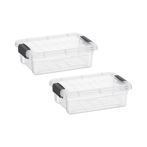 Superio 1.27 Quart Clear Plastic Storage Containers with Lids, Stackable Organizer Bins, BPA-Free Storage Boxes for Home, Office, Dorm & Classroom, 2 Pack - size: 1.27 Quart