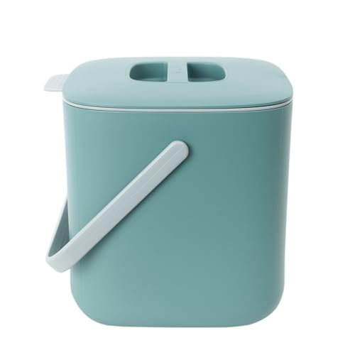 Blue Ginkgo Kitchen Compost Bin, 2.6L Countertop Compost Bin, Green - color: Green, size: 0.69 gal / 2.6 L (Single Handle)
