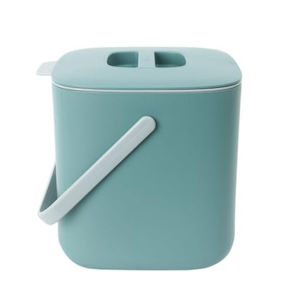Blue Ginkgo Kitchen Compost Bin, 2.6L Countertop Compost Bin, Green - color: Green, size: 0.69 gal / 2.6 L (Single Handle)