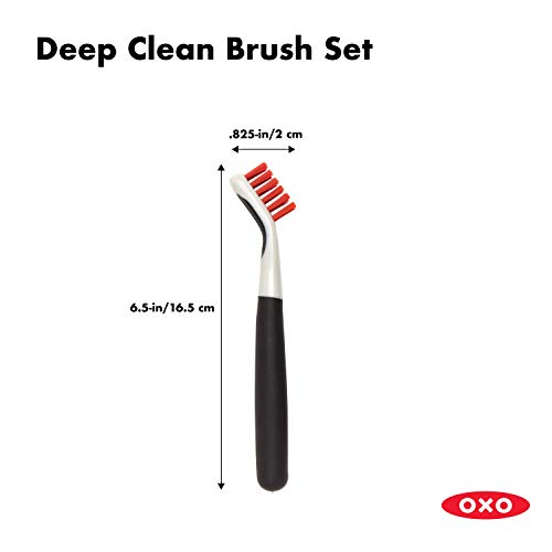 OXO Good Grips Deep Clean Brush Set, Orange, Blue - color: Orange