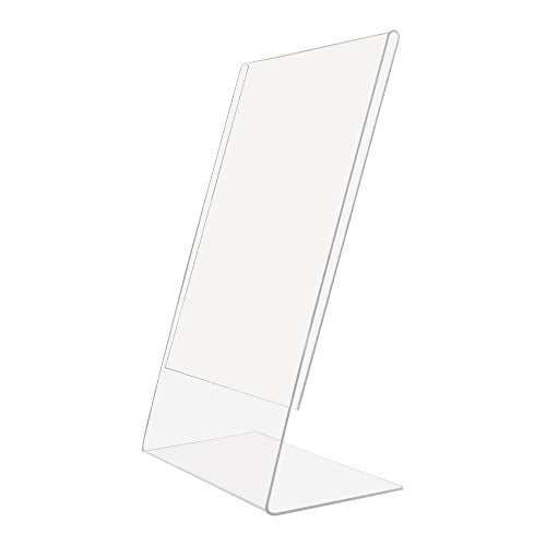 SOURCEONE.ORG 8.5 x 11 Thick Acrylic Slant Back Sign Holder, Ad Frame, Picture Frame, Clear sign holder, Acrylic flyer holder for Business, Office, Events, Trade Shows, Museums, Retail Stores (3 Pack) - size: 3 Pack